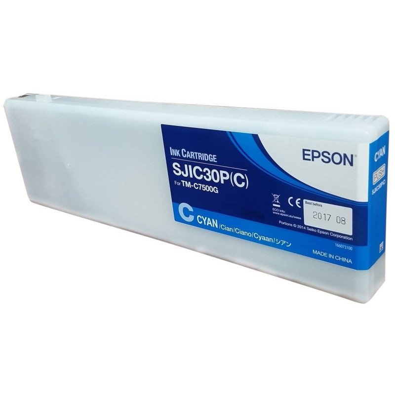 Cartucho Epson modelo SJIC30P cian para TM-7500G Cartucho Epson modelo SJIC30P cian para TM-7500G