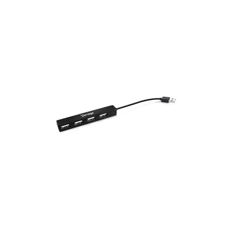 Vorago HU-100 hub de interfaz 480 Mbit/s Negro