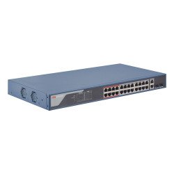 Switch monitoreable de 24 puertos Poe+ (hasta 250 m), 10/100 Mbps, 2 p