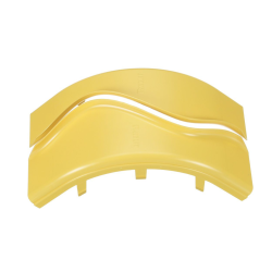Tapa de bajada vertical exterior de 90º, para uso con canaletas 4x4 fiberrunner, color amarillo