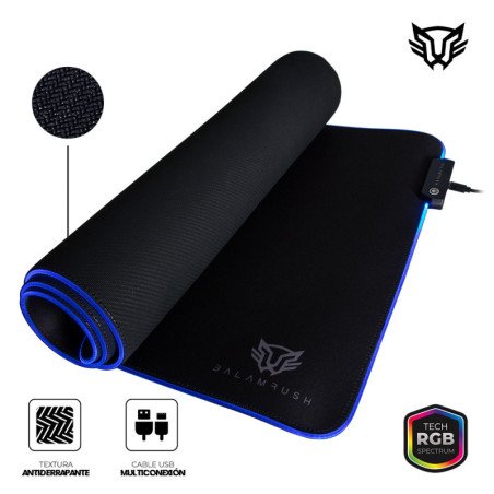 Mouse pad gamer Balam Rush-Acteck, iluminación RGB, textura antiderrap