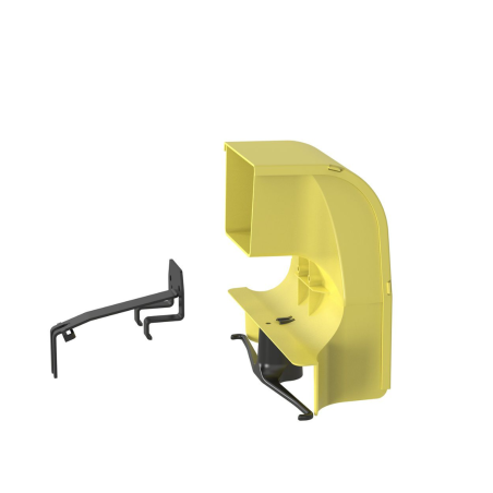 Bajada para canaleta fiberrunner, uso con medidas 4x4, 6x4, 12x4, o 24x12, con reducción a 4x4, color amarillo