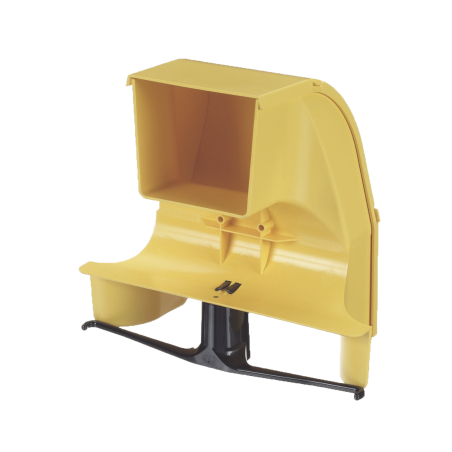 Bajada para canaleta fiberrunner, uso con medidas 4x4, 6x4, 12x4, o 24x12, con reducción a 4x4, color amarillo