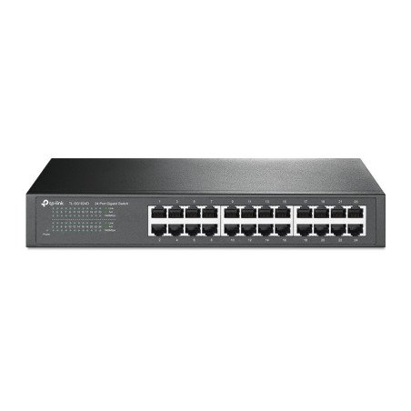 Switch TP-Link 24 puertos RJ45 10/100/1000 no administrable con auto mdi/mdi para escritorio o rack 13 pulgadas