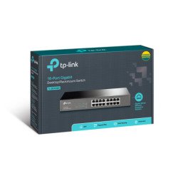 Switch TP-Link 16 puertos RJ45 10/100/1000 Mbps no administrable para escritorio o rack de 13 pulgadas