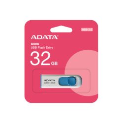 Memoria Adata 32GB USB 2.0 C008 retráctil blanco-azul