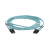 Jumper de fibra óptica multimodo 50/125 om4, LC-LC dúplex, ofnr (riser), color aqua, 5 metros