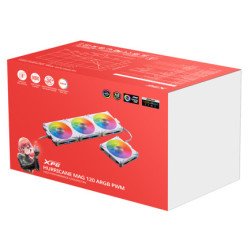 Kit de 4 Ventiladores Magneticos XPG Hurricane Mag RGB, 120mm, RGB, Blanco
