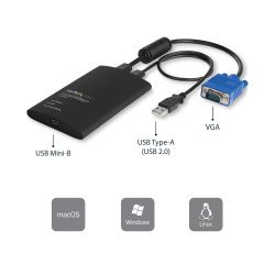 Consola Portatil KVM StarTech.com NOTECONS02, Negro