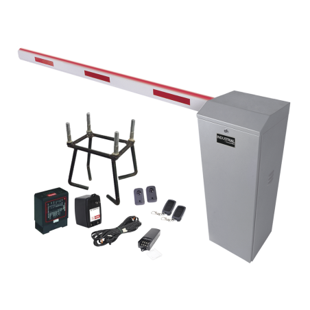 Kit COMPLETO Barrera Izquierda XB, 5M, Iluminación LED Rojo, Incluye Sensor de masa, Transformador, Lazo, Ancla, Fotoceldas, Bot