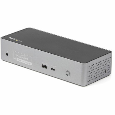 Base de conexión StarTech, Alámbrico, USB 3.2 Gen 2 (3.1 Gen 2) Type-C, 100 W, 100,1000 Mbit/s, Negro, Gris, 10 Gbit/s