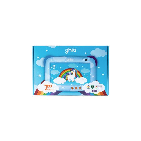 Tablet kids, A333 pentacore, 7 pulg ips, 4 GB RAM, 64 GB, USB c, 2cam, wifi, bluetooth, 2500mah, Android 15, unicornio