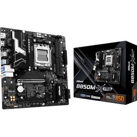 Tarjeta madre asrock b850m-x r2.0, am5 Ryzen series 9000, 8000 y 7000, DDR5 8200 MHz, pcie gen5 (m.2), 1 pcie 4.0x16, 1 pcie 3.0