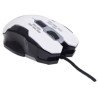 Ratón óptico cableado para videojuegos USB, seis botones con rueda de desplazamiento, DPI ajustable, luz LED, blanca Manhattan