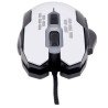 Ratón óptico cableado para videojuegos USB, seis botones con rueda de desplazamiento, DPI ajustable, luz LED, blanca Manhattan