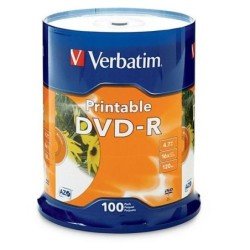 DVD-R 4.7GB 16X Blanco, imprimible 100 piezas