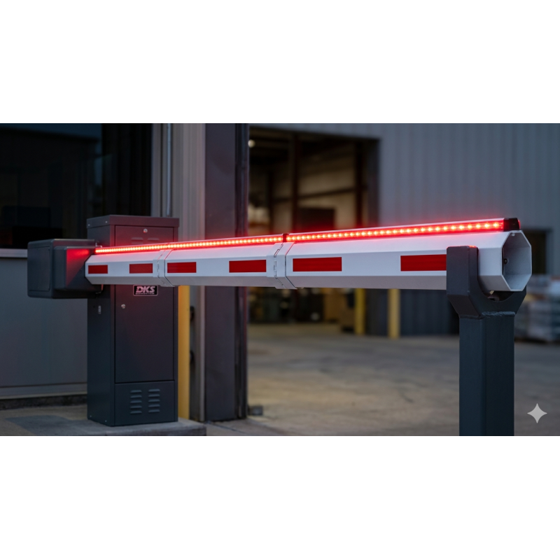 Mástil para barrera 1602, 7.3 M, Aluminio con iluminación, Incluye mon