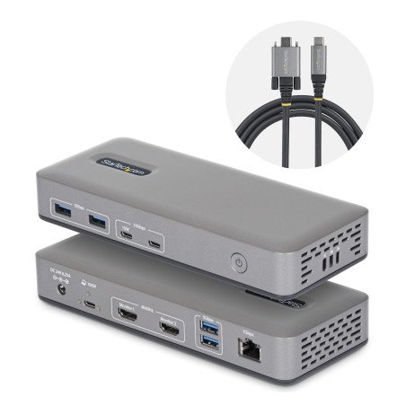 Docking station usb-c de 2 monitores HDMI, 4K 60Hz, red ethernet de 1Gbps, Dock multipantalla, PD de 100W para carga de laptops