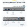 Docking station usb-c de 2 monitores HDMI, 4K 60Hz, red ethernet de 1Gbps, Dock multipantalla, PD de 100W para carga de laptops