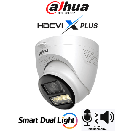 Cámara Domo 4K, HDCVI X PLUS, Audio Bidireccional, Apertura de Hasta 106 Grados, Iluminación Dual Inteligente de Hasta 40Mts con