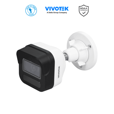 Cámara IP bullet exterior 5 MP, H.265, Lente fijo 2.8mm, Smart IR 30m, WDR Pro, IA Smart Search, Microfono integrado, Cibersegur