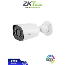 Cámara IP Bullet Full Color de 2 MP, Serie BioSense, Lente 2.8 mm, Micrófono Integrado, Video Analítico IVA, Visión nocturna a c