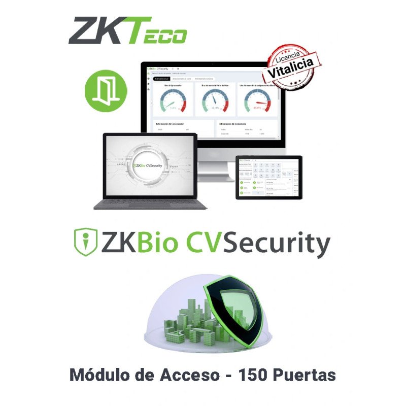 Licencia Vitalicia para 150 Puertas en Control de Acceso BioCVSecurity, Hasta 30 000 Usuarios, 2,000 Departamentos