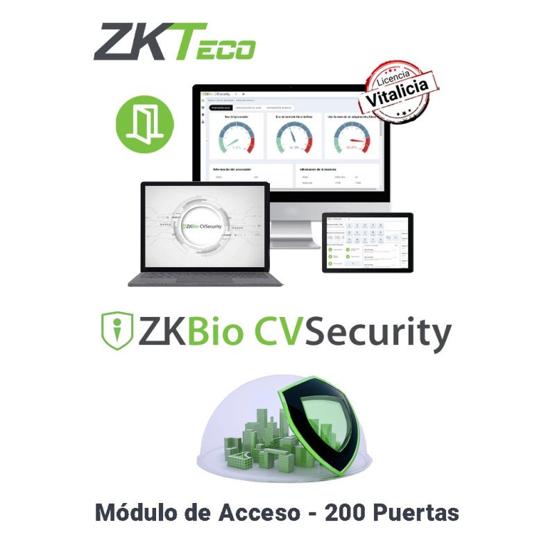Licencia Vitalicia para 200 Puertas en Control de Acceso BioCVSecurity, Hasta 30 000 Usuarios, 2,000 Departamentos