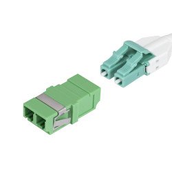 Paquete de 10 Acopladores de Fibra Óptica LC a LC Monomodo Dúplex - LC APC - Acoplador LC Monomodo OS2 de Huella SC sin Brida -