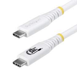Cable USB4 2m - Cable USB-C Certificado USB-IF - 20Gbps - 240W - 4K120 - DP 1.4 - Cable USB Tipo C - TPE - Blanco - Cable for Po
