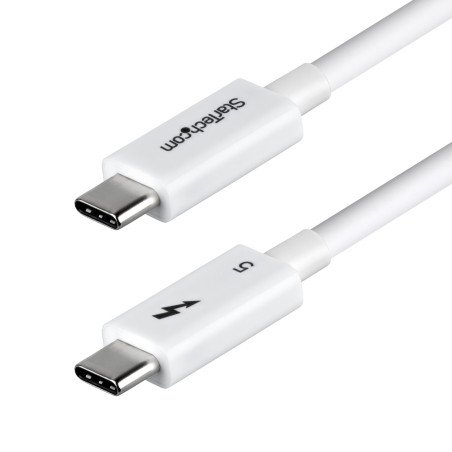 Cable Thunderbolt 5 Certificado de 80cm - 80Gbps 120Gbps - 8K60Hz - PD 240W - Cable Thunderbolt Certificado - Blanco - Cable for