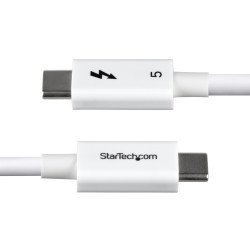 Cable Thunderbolt 5 Certificado de 1m - 80Gbps 120Gbps - 8K60Hz - PD 240W - Cable Thunderbolt Certificado - Blanco - Cable for P