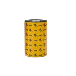 Un rollo de RIBBON CERA 64mmx70m (2.52inx229ft), 6000, Standard, 12mm (0.5in) core, Desktop
