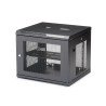 Gabinete Rack de Pared para Servidores 9U 19" 4 Postes Estante 1U, Rack de Servidores de Montaje en Pared, Malla de acero, Acero