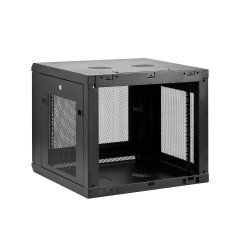 Gabinete Rack de Pared para Servidores 9U 19" 4 Postes Estante 1U, Rack de Servidores de Montaje en Pared, Malla de acero, Acero