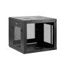 Gabinete Rack de Pared para Servidores 9U 19" 4 Postes Estante 1U, Rack de Servidores de Montaje en Pared, Malla de acero, Acero