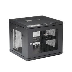 Gabinete Rack de Pared para Servidores 9U 19" 4 Postes Estante 1U, Rack de Servidores de Montaje en Pared, Malla de acero, Acero