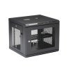 Gabinete Rack de Pared para Servidores 9U 19" 4 Postes Estante 1U, Rack de Servidores de Montaje en Pared, Malla de acero, Acero