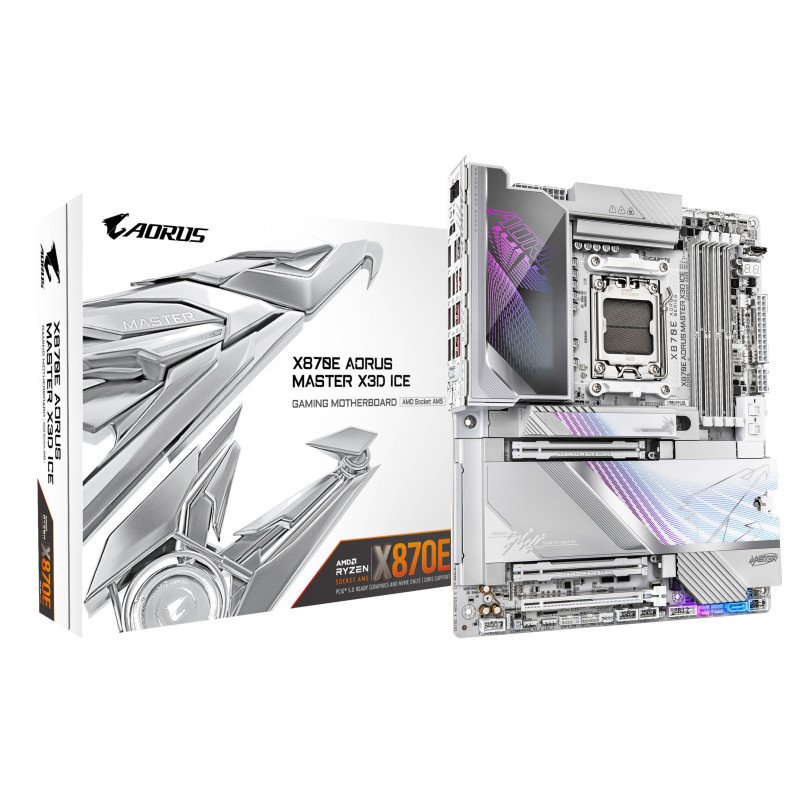 Tarjeta madre gigabyte ATX x870e a master x ice, ddr5, am5, 256 GB, para AMD