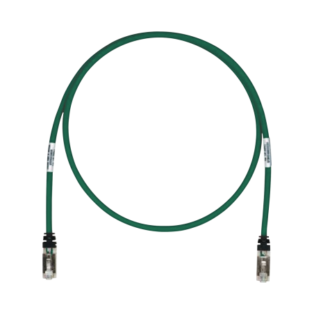 Patch cord Cat 6a, blindado S/FTP, cm, ls0h, 13ft, color verde