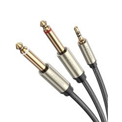 Ugreen 10615 cable de audio 2 m 3,5mm 2 x 6.35mm Oro, Gris