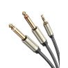 Ugreen 10615 cable de audio 2 m 3,5mm 2 x 6.35mm Oro, Gris