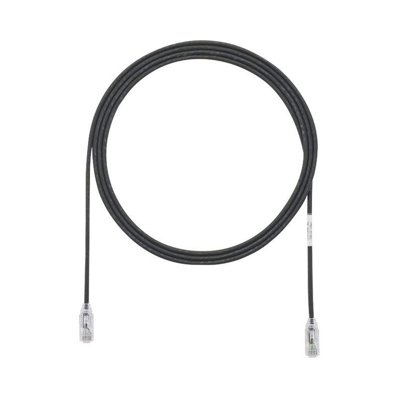 Cable de parcheo TX6, UTP Cat 6, diámetro reducido (28AWG), color negro, 7ft