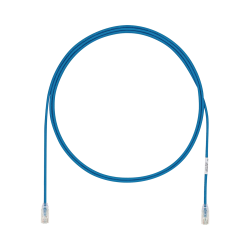 Cable de parcheo UTP Cat 6a, cm, LSZH, diámetro reducido (28AWG), color azul, 12ft