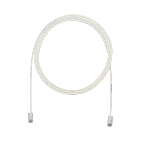 Cable de parcheo UTP Cat 6a, cm, LSZH, diámetro reducido (28AWG), color blanco mate, 20ft