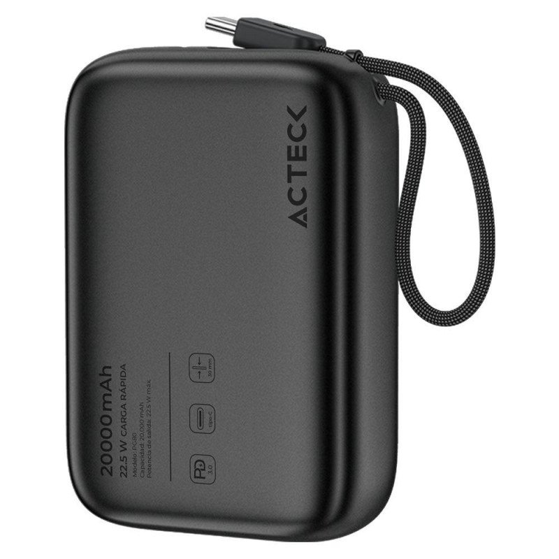 Cargador Powerbank Acteck Energon GO Plug Max PG80 Cargador Powerbank 20, 000 mAh