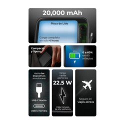 Cargador Powerbank Acteck Energon GO Plug Max PG80 Cargador Powerbank 20, 000 mAh