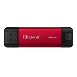 USB Kingston Technology Dual Portable, 512 GB, USB Type-A / USB Type-C, 3.2 Gen 2 (3.1 Gen 2), 1050 MB/s, Negro, Rojo