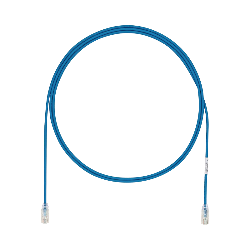 Cable de parcheo UTP Cat 6a, cm, LSZH, diámetro reducido (28AWG), color azul, 6ft