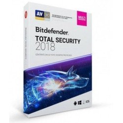 Bitdefender total security multidispositivos 2018, 3 usuarios 1 año de vigencia (caja)
